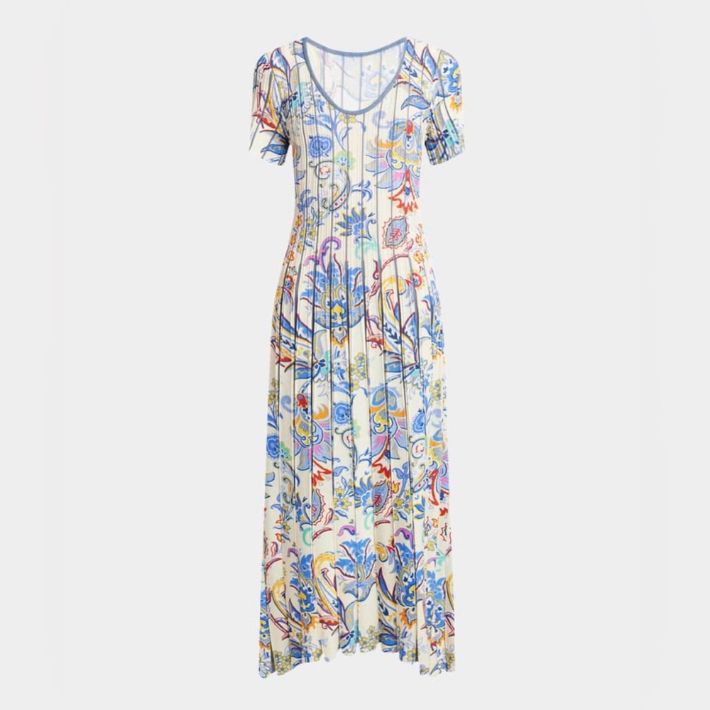 $2,350 Etro paisley pleated Knit Midi Dress - Picture 3 of 13